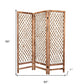 69" Natural Folding Three Panel Screen Room Divider