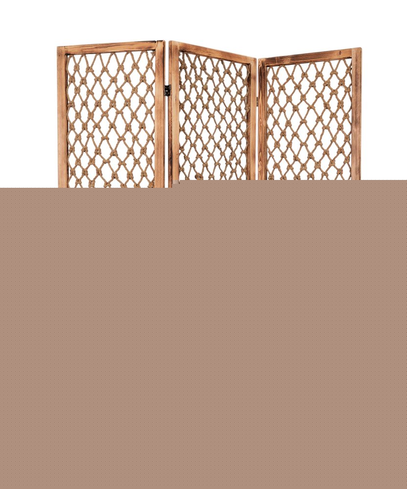 69" Natural Folding Three Panel Screen Room Divider