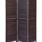 67" Black Wood Folding Three Panel Screen Room Divider