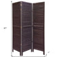 67" Black Wood Folding Three Panel Screen Room Divider