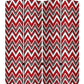 84" Red And Gray Canvas Folding Four Panel Screen Room Divider