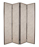 84" Tan Fabric Folding Four Panel Screen Room Divider