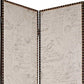 84" Beige Fabric Folding Four Panel Screen Room Divider