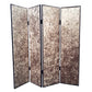 84" Beige Fabric Folding Four Panel Screen Room Divider
