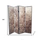84" Tan Fabric Folding Four Panel Screen Room Divider
