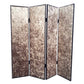 84" Beige Fabric Folding Four Panel Screen Room Divider
