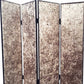 84" Beige Fabric Folding Four Panel Screen Room Divider