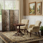 84" Beige Fabric Folding Four Panel Screen Room Divider