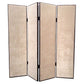 84" Beige Fabric Folding Four Panel Screen Room Divider