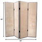 84" Beige Fabric Folding Four Panel Screen Room Divider