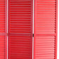 67" Red Wood Folding Three Panel Screen Room Divider