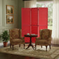 67" Red Wood Folding Three Panel Screen Room Divider