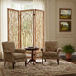 69" Brown Wood Folding Three Panel Screen Room Divider