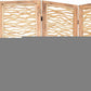 69" Brown Wood Folding Three Panel Screen Room Divider