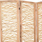 69" Brown Wood Folding Three Panel Screen Room Divider