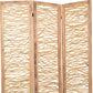 69" Brown Wood Folding Three Panel Screen Room Divider