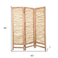 69" Brown Wood Folding Three Panel Screen Room Divider