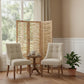 69" Brown Solid Wood Panel Screen Room Divider