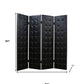 84" Black Faux Leather Folding Four Panel Screen Room Divider