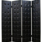 84" Black Faux Leather Folding Four Panel Screen Room Divider