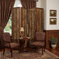 84" Brown Faux Leather Folding Four Panel Screen Room Divider