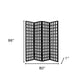 96" Black And White Folding Four Panel Screen Room Divider