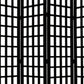 96" Black And White Folding Four Panel Screen Room Divider