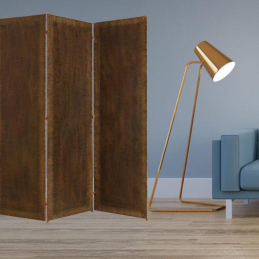 72" Bronze Folding Three Panel Screen Room Divider