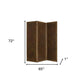 72" Bronze Folding Three Panel Screen Room Divider