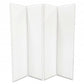 84" White Faux Leather Folding Four Panel Screen Room Divider
