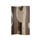72" Brown Canvas Folding Three Panel Screen Room Divider
