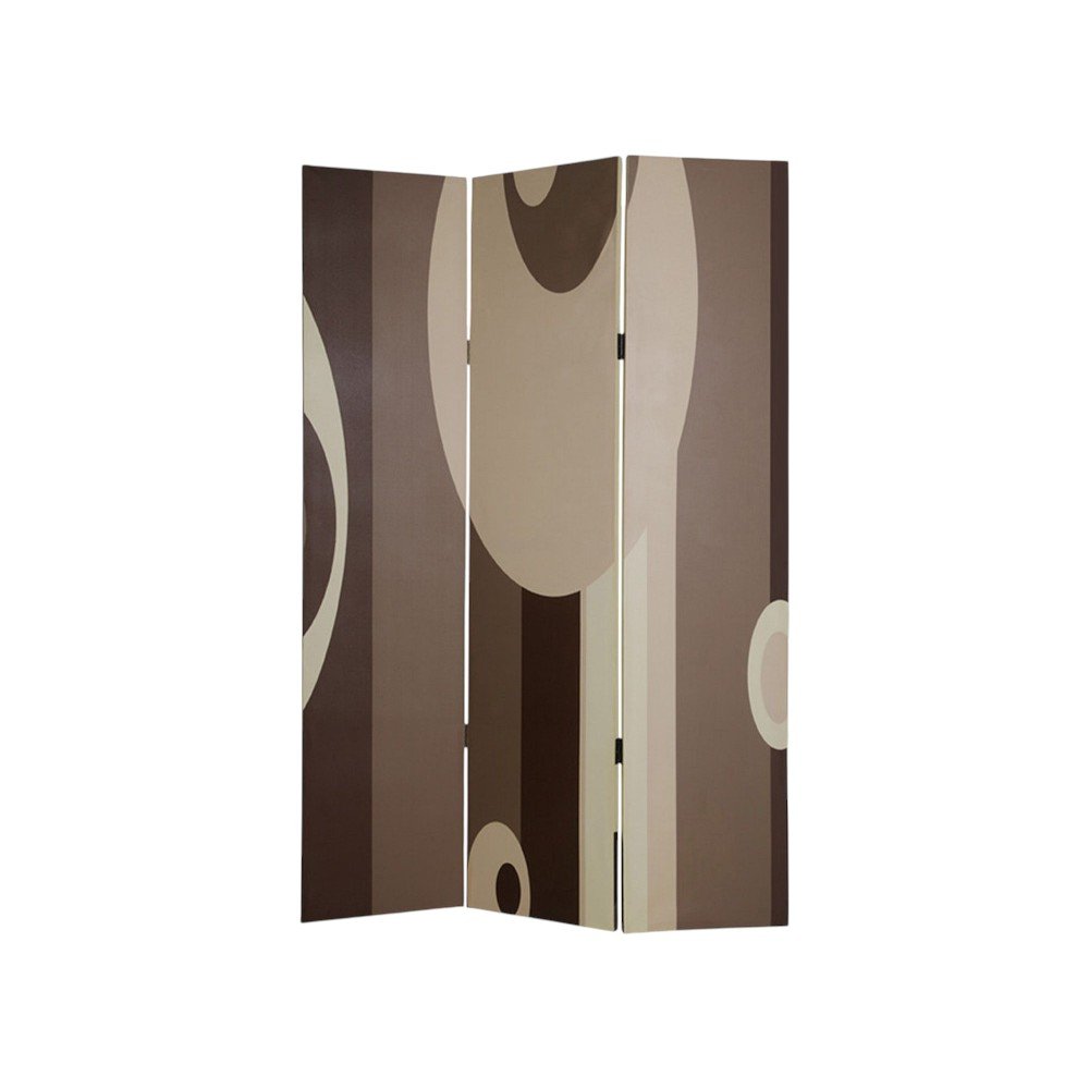 48" X 72" Multi Color Wood Canvas 3 Panel Screen