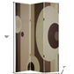 72" Brown Canvas Folding Three Panel Screen Room Divider