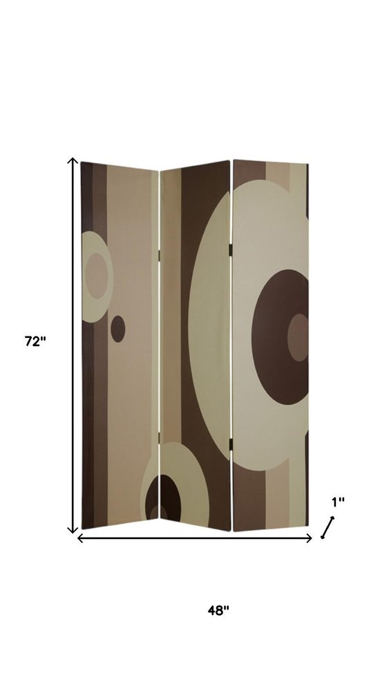 48" X 72" Multi Color Wood Canvas 3 Panel Screen