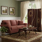 72" Brown Canvas Folding Three Panel Screen Room Divider