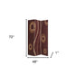 72" Brown Canvas Folding Three Panel Screen Room Divider