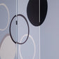 72" Black And White Canvas Folding Three Panel Screen Room Divider