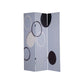 72" Black And White Canvas Folding Three Panel Screen Room Divider