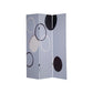 72" Black And White Canvas Folding Three Panel Screen Room Divider