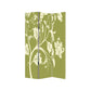 72" Green Canvas Folding Three Panel Screen Room Divider