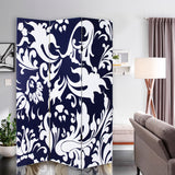 72" Black And White Canvas Folding Three Panel Screen Room Divider