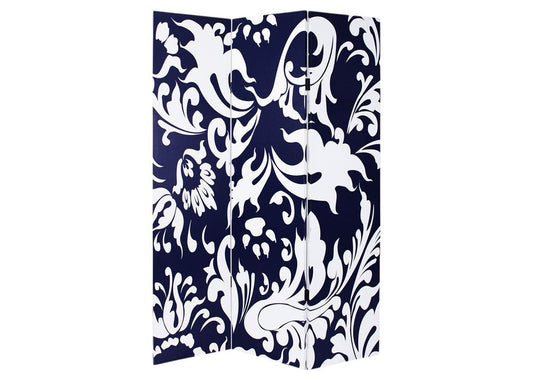 48" X 72" Multi Color Wood Canvas  3 Panel Screen