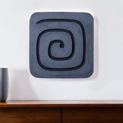 19" X 19" Gray and Black Geometric Sandstone Hanging Dimensional Sculpture