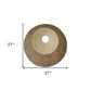 27" X 27"X 3" Brown Round Double Layer Ribbed  Wall Plaque