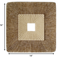 14" X 14" X 2" Brown Concave Square Double Layer Ribbed  Wall Plaque Set Of 2