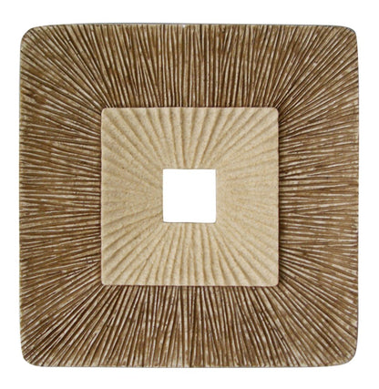 19" X 19" Brown Geometric Sandstone Square Hanging Wall Decor