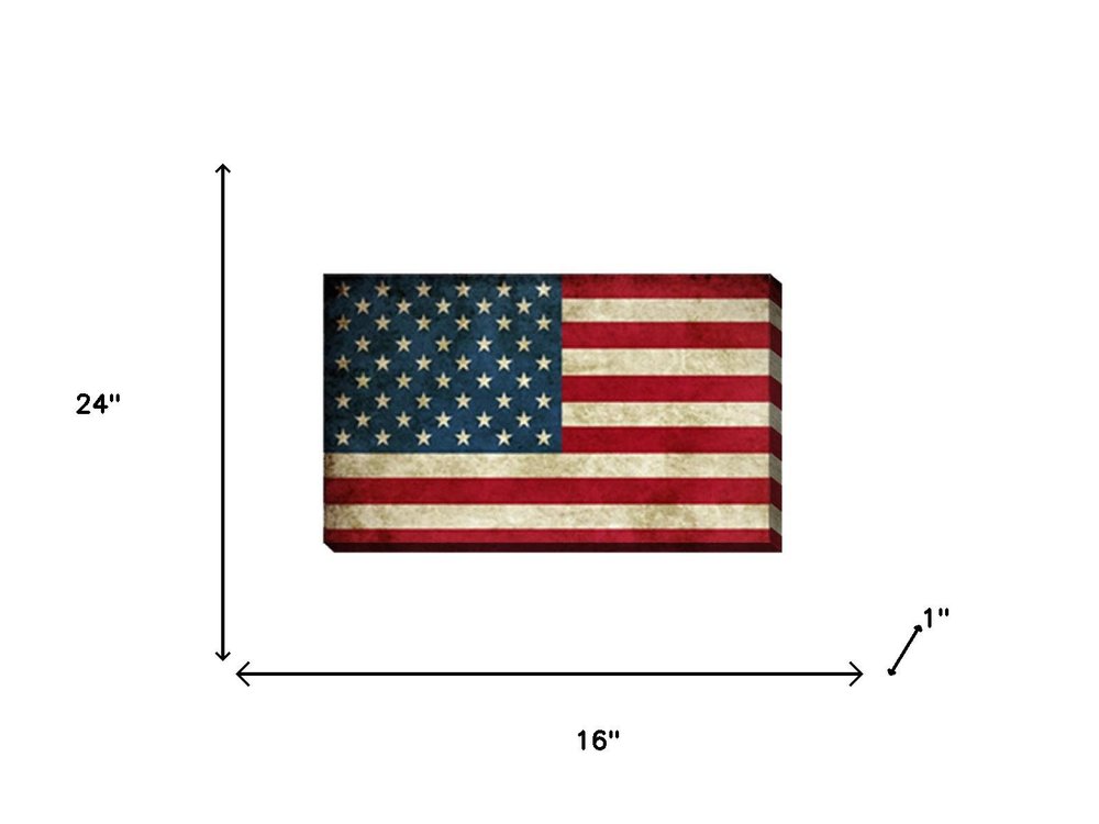 USA Flag Canvas Print Wall Art 2 Piece Set Wall Art