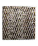 1 x 24 x 24 Gold Metallic Ridge - Wall Art Wood Wall Art