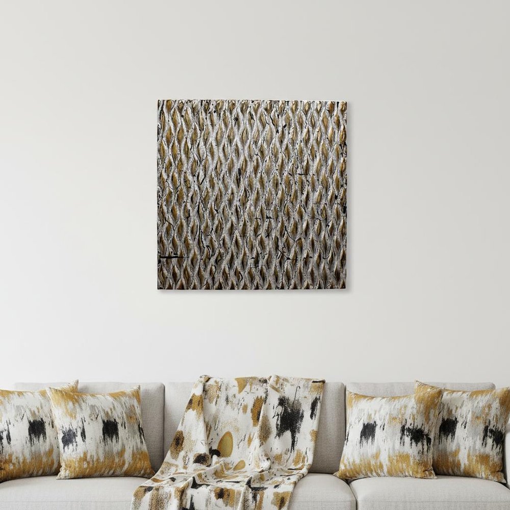 36" X 36" Bronze Square Abstract Hanging Dimensional Sculpture