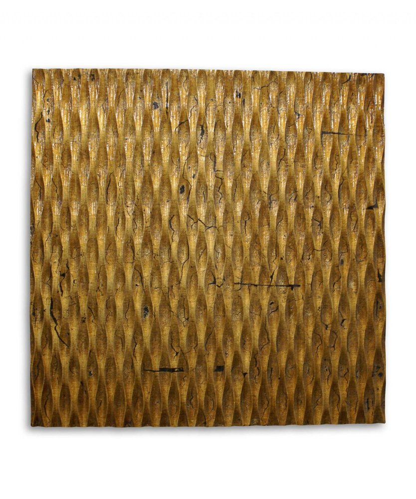 36" X 36" Bronze Square Abstract Hanging Dimensional Sculpture